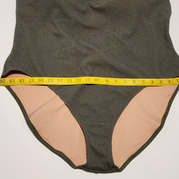 J.Crew one piece swimsuit size 22 green textured fabric New plus - Picture 6 of 12